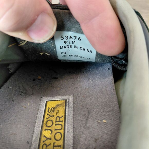 FootJoy DryJoy Tour Golf Shoes Men 9.5 Black Leather Waterproof Soft Spike 53676 - Picture 11 of 12